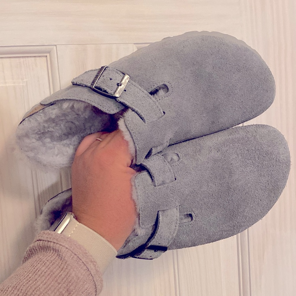 BIRKENSTOCK Boston Shearling/Suede 39 Narrow RARE